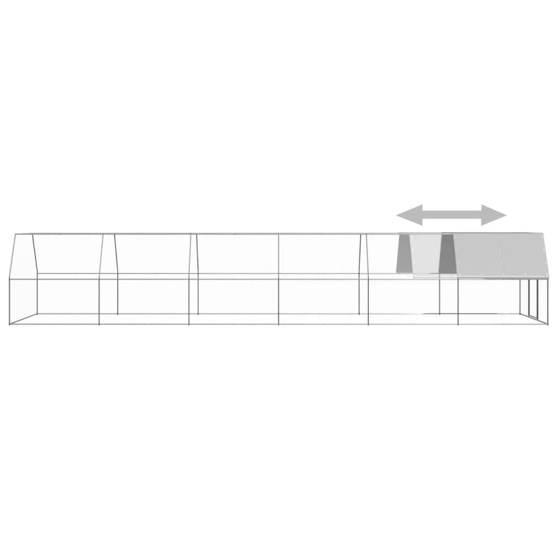 vidaXL Outdoor Chicken Cage 3x12x2 m Galvanised Steel