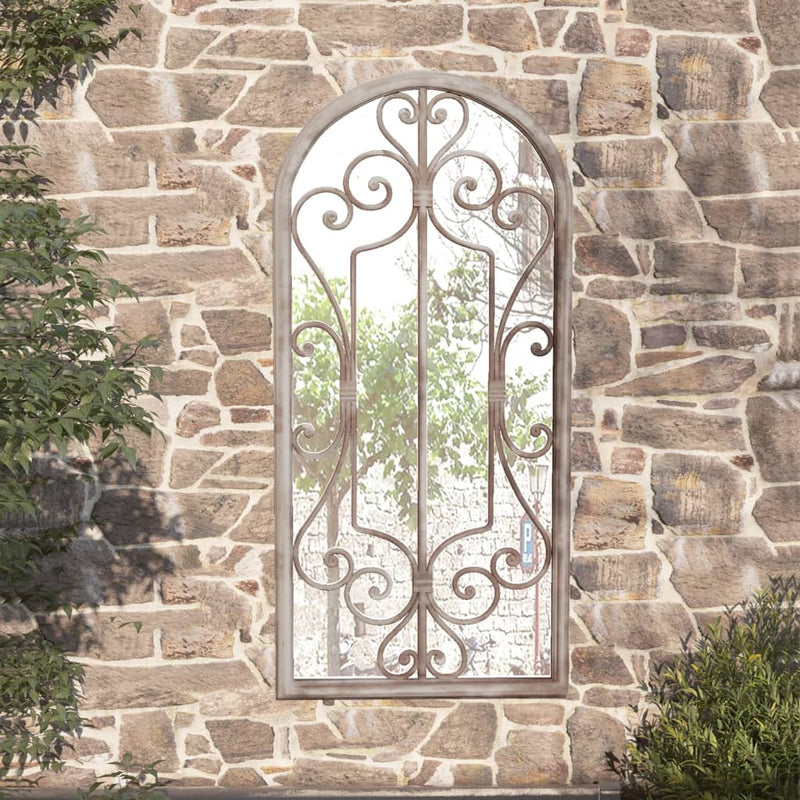 Garden Mirror Sand 100x45 cm Iron for Outdoor Use