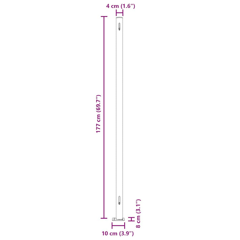 vidaXL Patio Retractable Side Awning 180x600 cm Grey