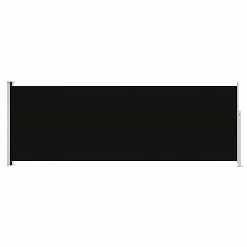 vidaXL Patio Retractable Side Awning 220x600 cm Black