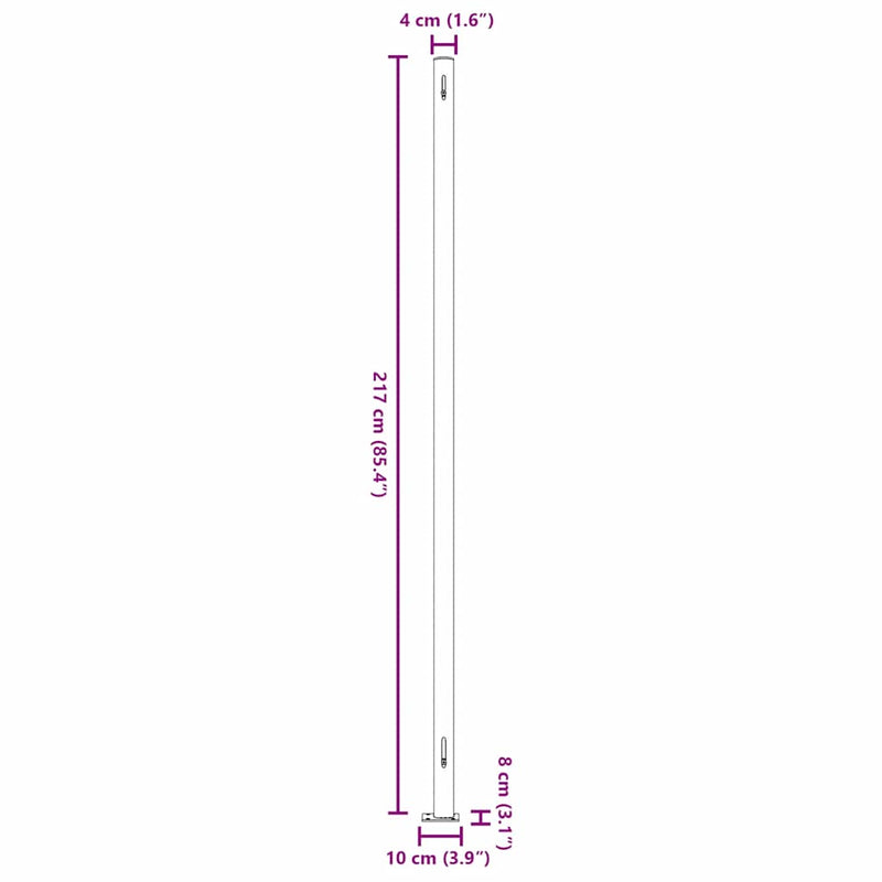 vidaXL Patio Retractable Side Awning 220x600 cm Cream