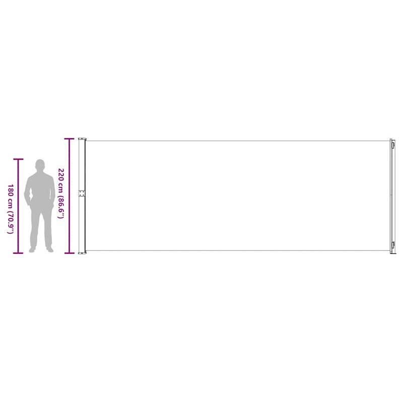 vidaXL Patio Retractable Side Awning 220x600 cm Cream