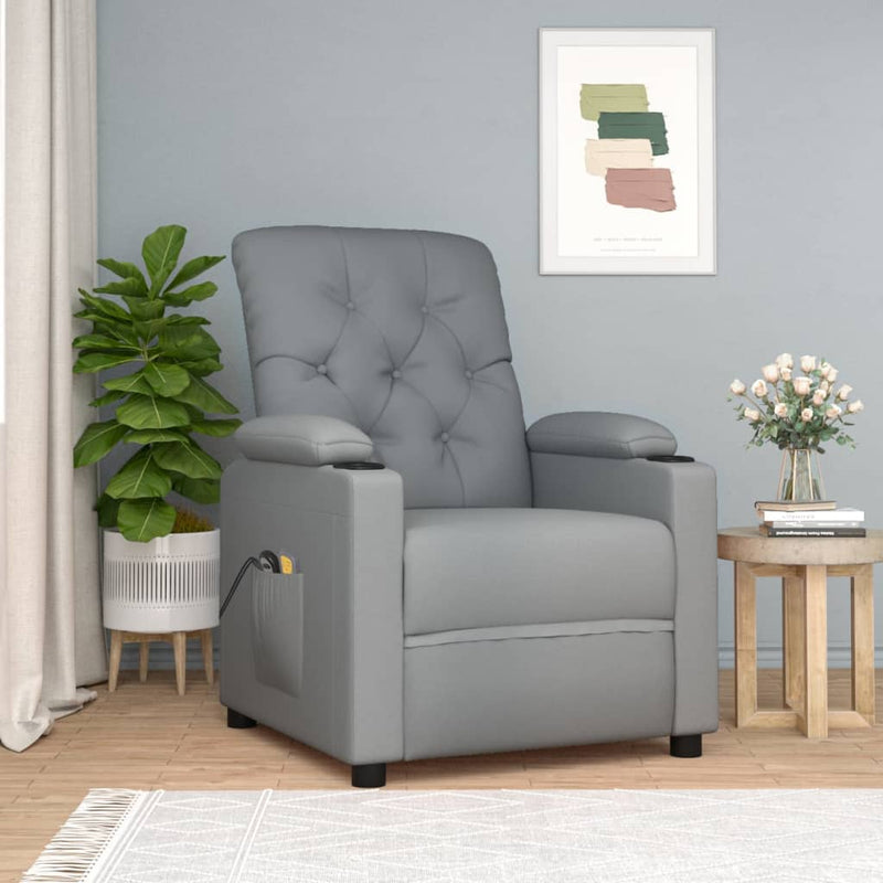 Stand up Massage Chair Light Grey Fabric