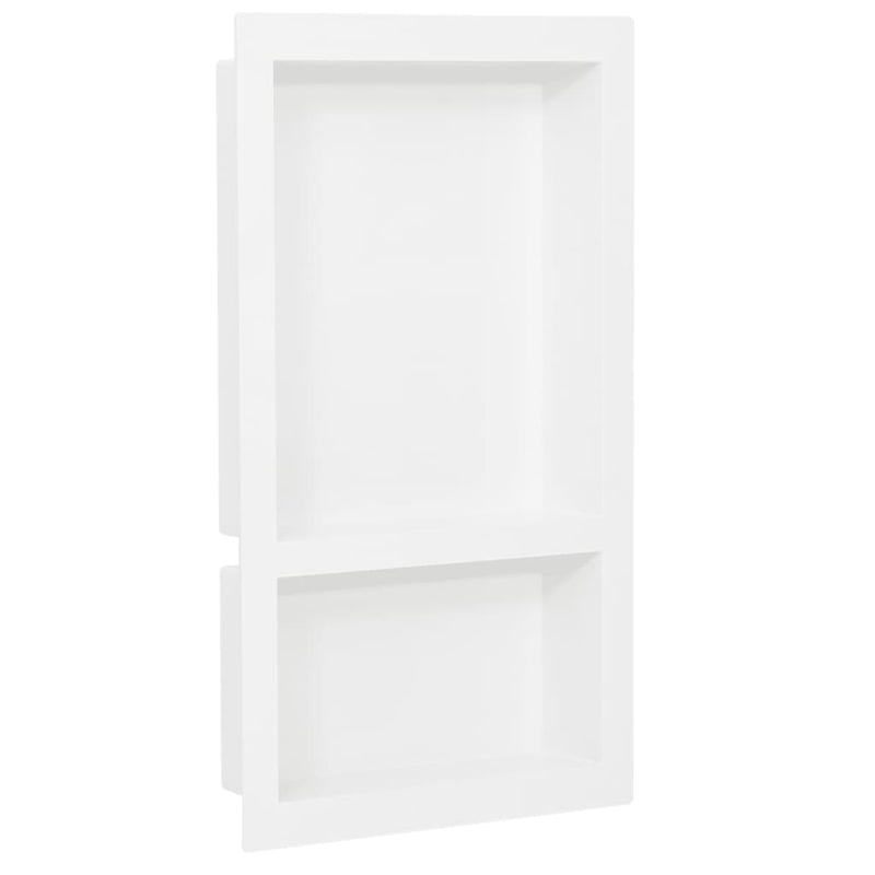 vidaXL Shower Niche with 2 Compartments High Gloss White 41x69x9 cm