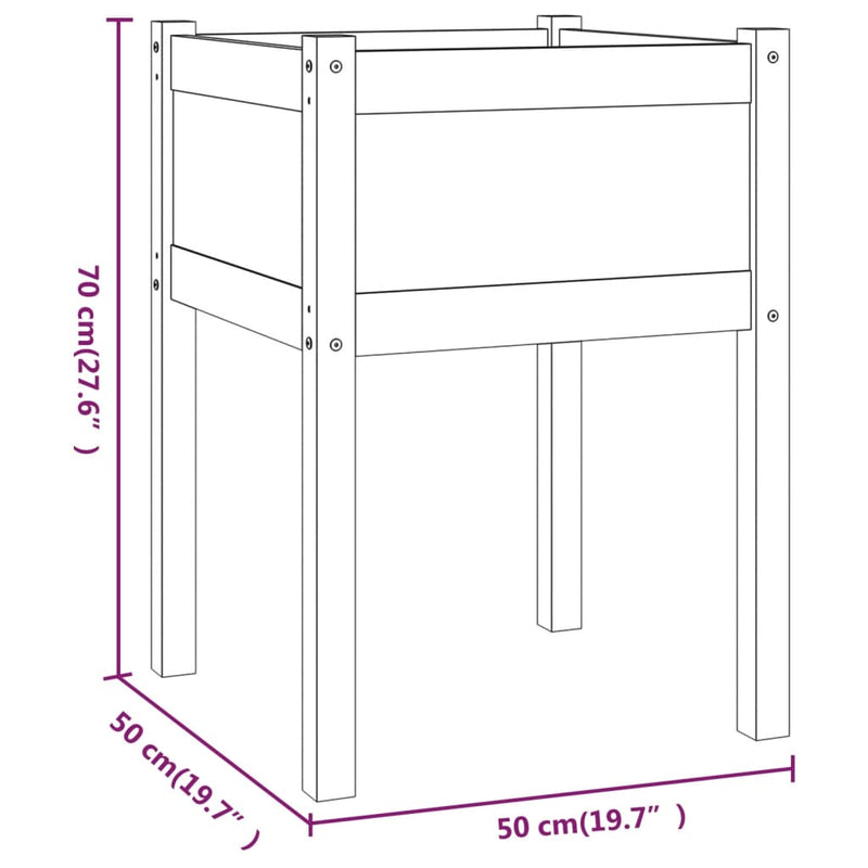 vidaXL Garden Planters 2 pcs 50x50x70 cm Solid Pinewood