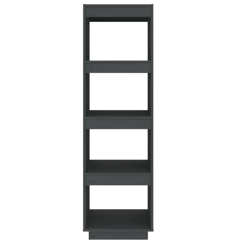 vidaXL Book Cabinet/Room Divider Grey 40x35x135 cm Solid Pinewood