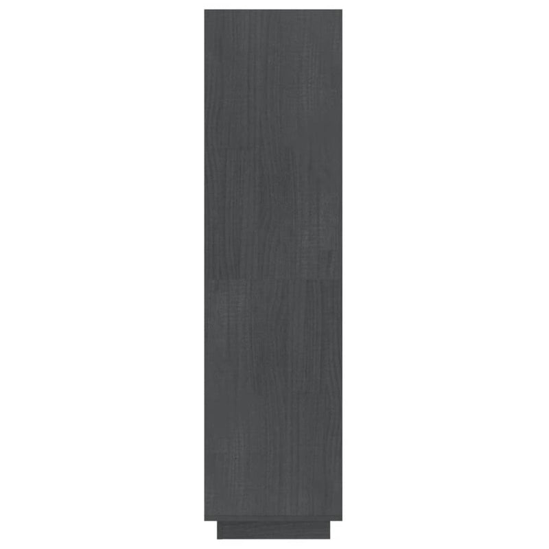 vidaXL Book Cabinet/Room Divider Grey 40x35x135 cm Solid Pinewood
