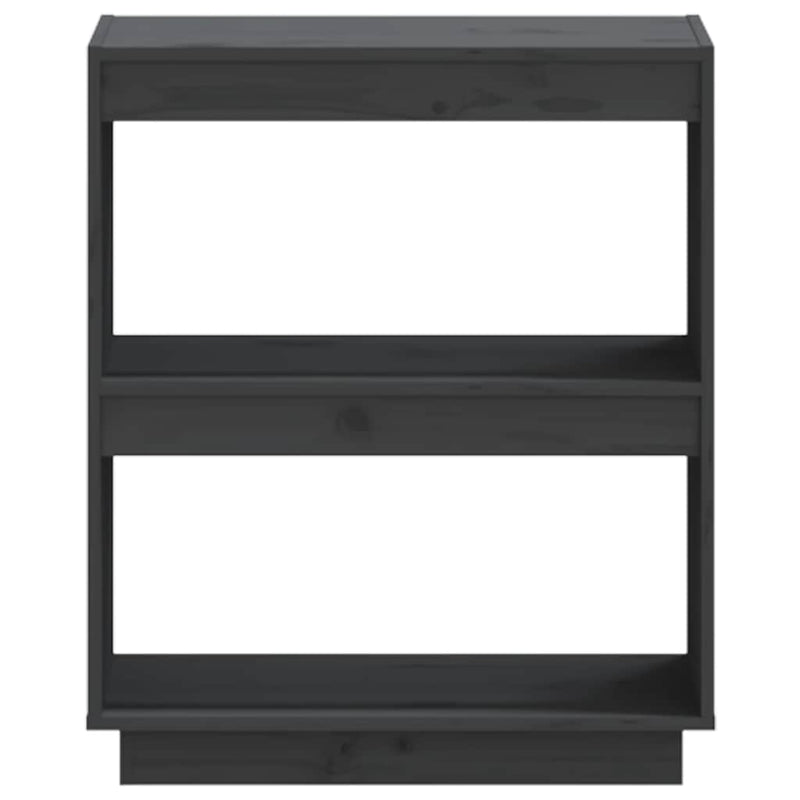 vidaXL Book Cabinet Grey 60x35x71 cm Solid Wood Pine