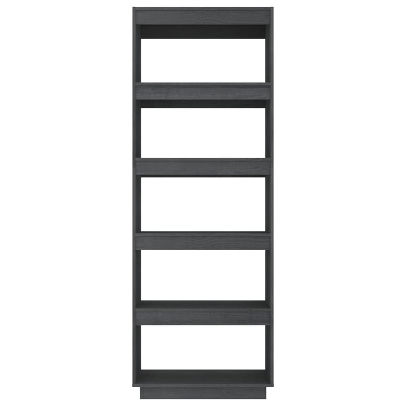 vidaXL Book Cabinet/Room Divider Grey 60x35x167 cm Solid Pinewood