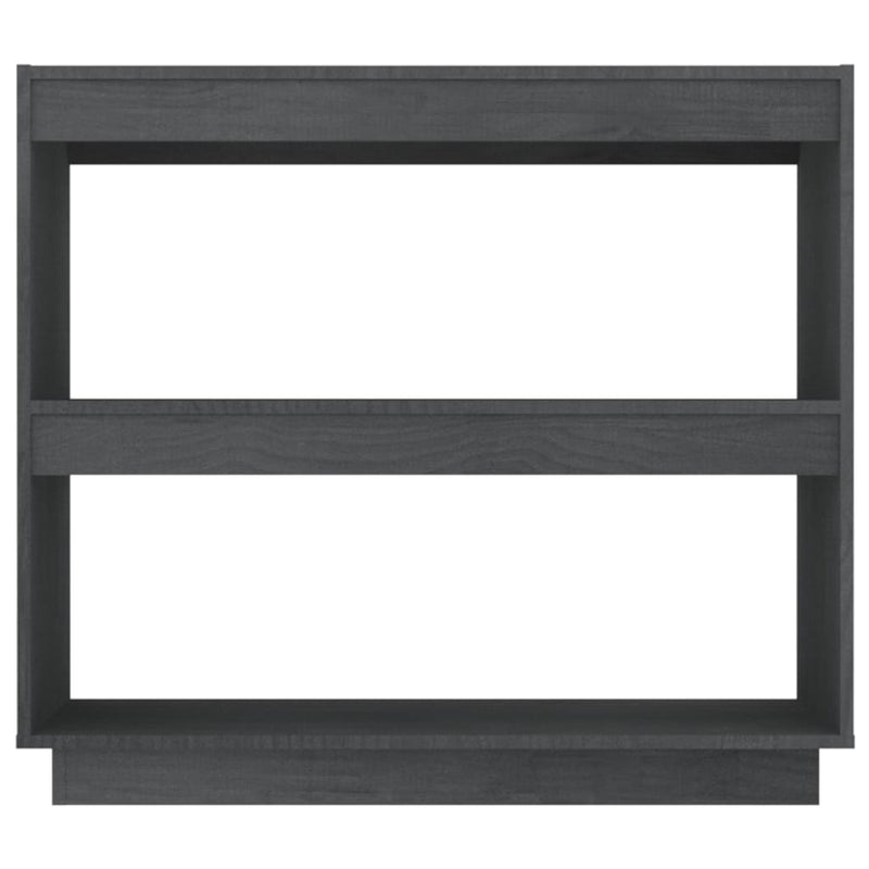 vidaXL Book Cabinet Grey 80x35x71 cm Solid Pinewood