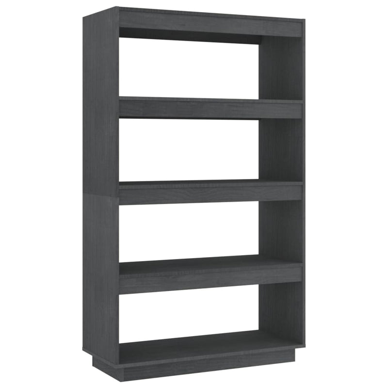 vidaXL Book Cabinet/Room Divider Grey 80x35x135 cm Solid Pinewood