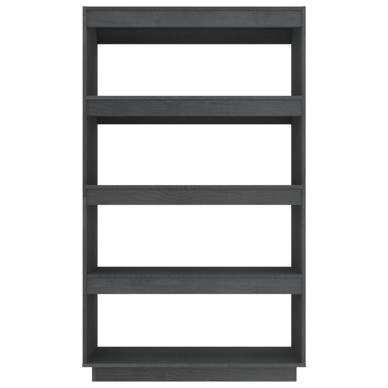 vidaXL Book Cabinet/Room Divider Grey 80x35x135 cm Solid Pinewood