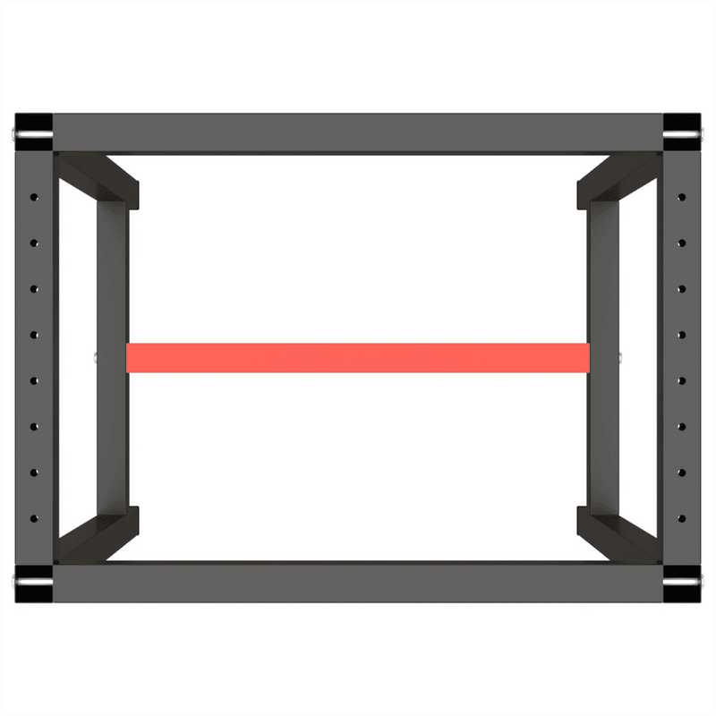 Work Bench Frame Matte Black and Matte Red 70x50x79 cm Metal