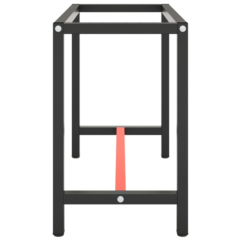 vidaXL Work Bench Frame Matte Black and Matte Red 110x50x79 cm Metal