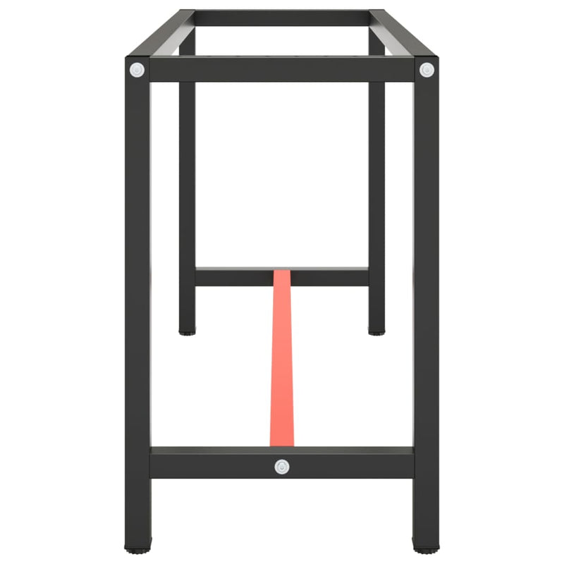 vidaXL Work Bench Frame Matte Black and Matte Red 140x50x79 cm Metal