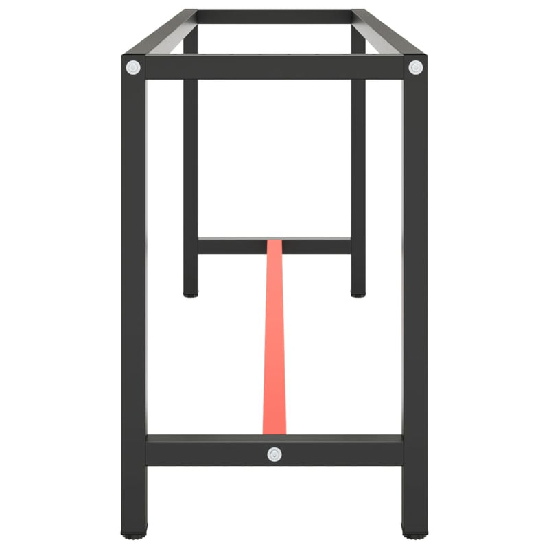 vidaXL Work Bench Frame Matte Black and Matte Red 170x50x79 cm Metal