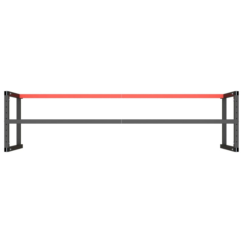 vidaXL Work Bench Frame Matte Black and Matte Red 220x57x79 cm Metal