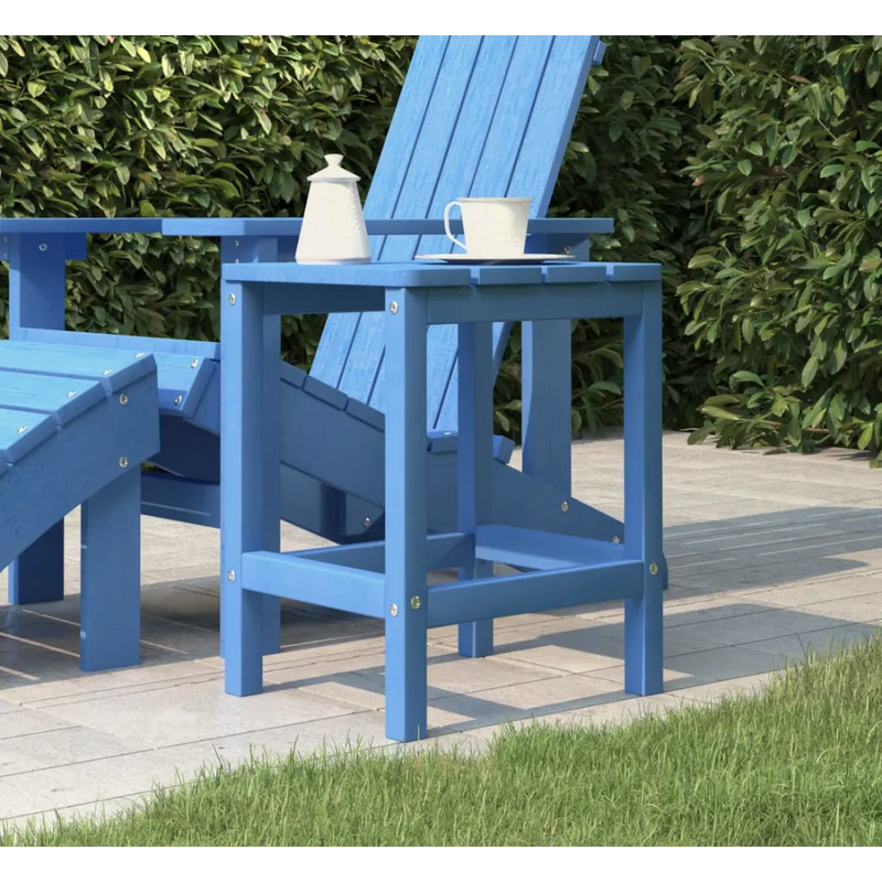 Garden Adirondack Table Aqua Blue 38x38x46 cm HDPE