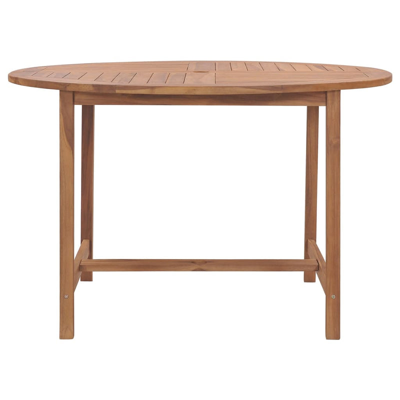vidaXL Garden Dining Table Ø110x75 cm Solid Wood Teak