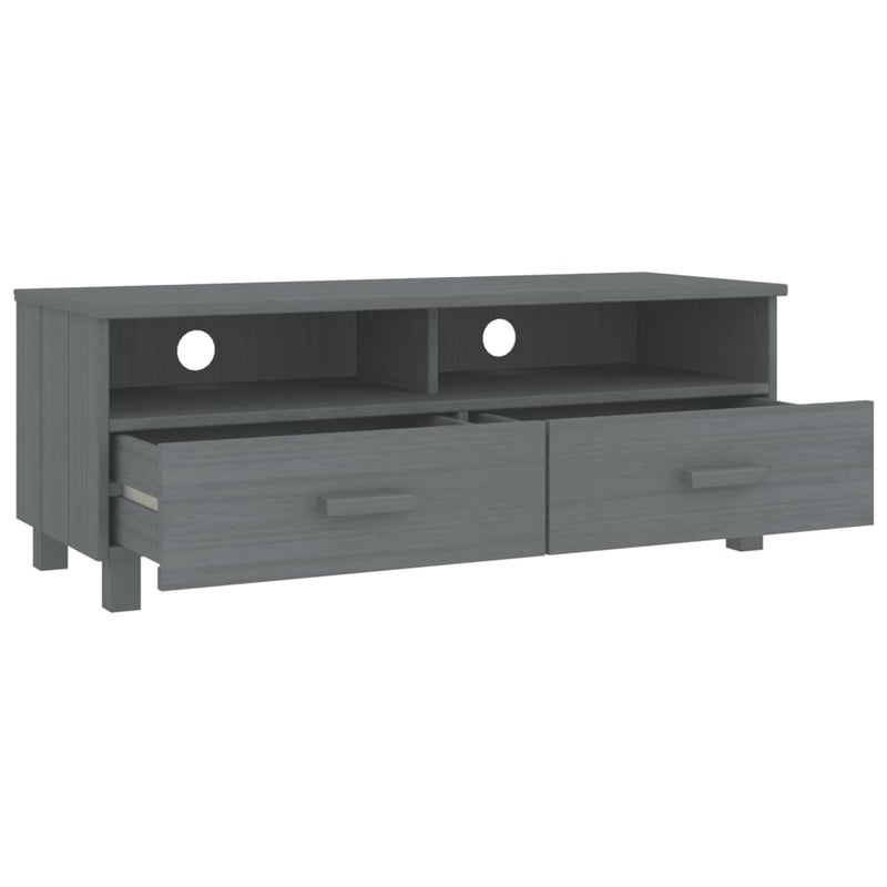 vidaXL TV Cabinet "HAMAR" Dark Grey 106x40x40 cm Solid Wood Pine