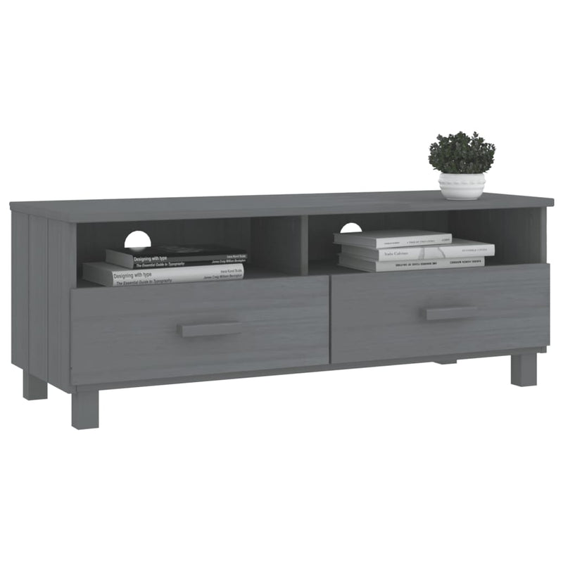 vidaXL TV Cabinet "HAMAR" Dark Grey 106x40x40 cm Solid Wood Pine