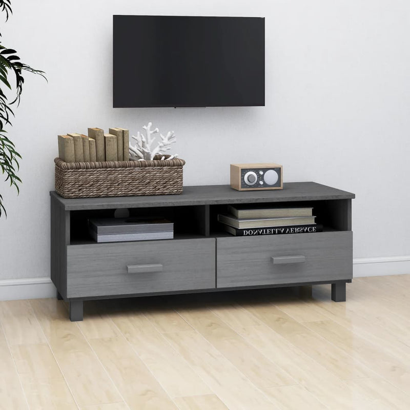 vidaXL TV Cabinet "HAMAR" Dark Grey 106x40x40 cm Solid Wood Pine