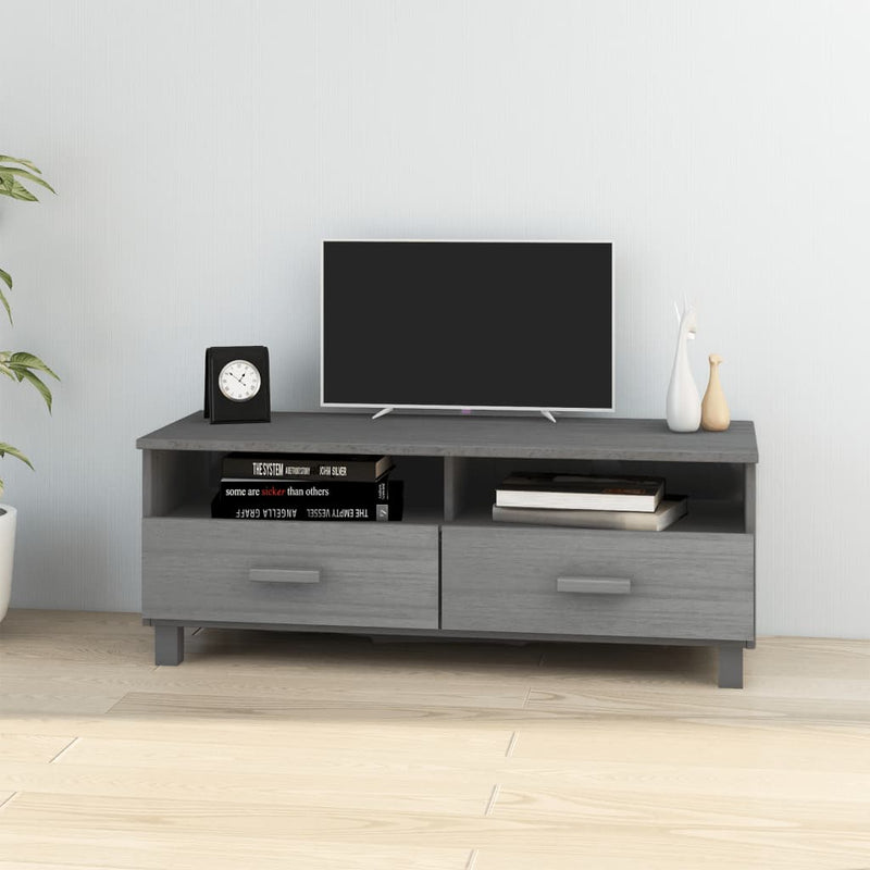 vidaXL TV Cabinet "HAMAR" Dark Grey 106x40x40 cm Solid Wood Pine