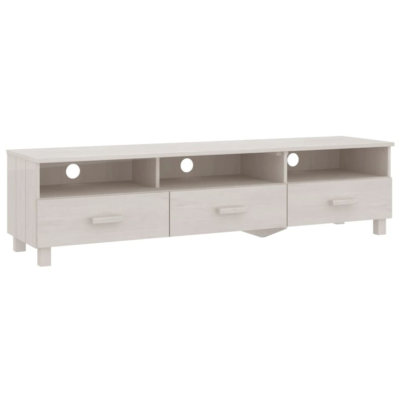 vidaXL TV Cabinet "HAMAR" White 158x40x40 cm Solid Wood Pine