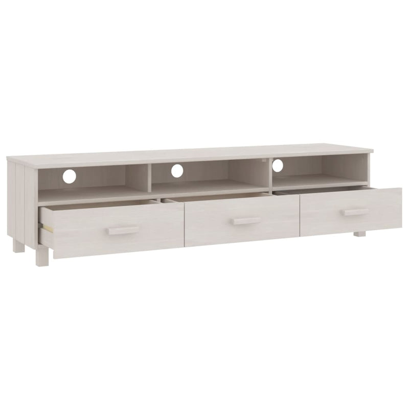 vidaXL TV Cabinet "HAMAR" White 158x40x40 cm Solid Wood Pine