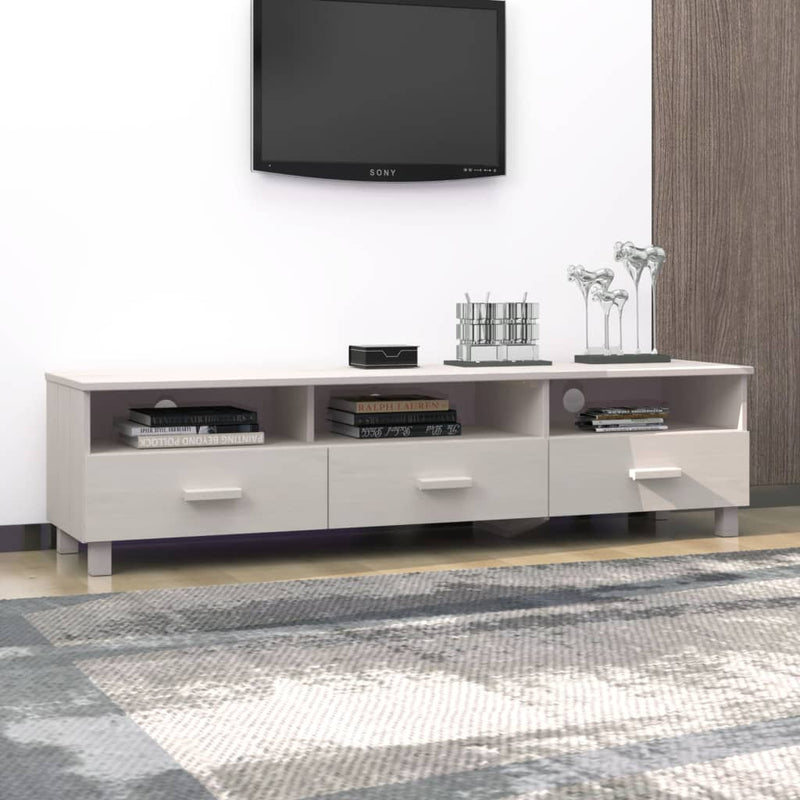 vidaXL TV Cabinet "HAMAR" White 158x40x40 cm Solid Wood Pine