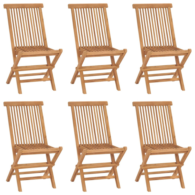 vidaXL Folding Garden Chairs 6 pcs Solid Wood Teak