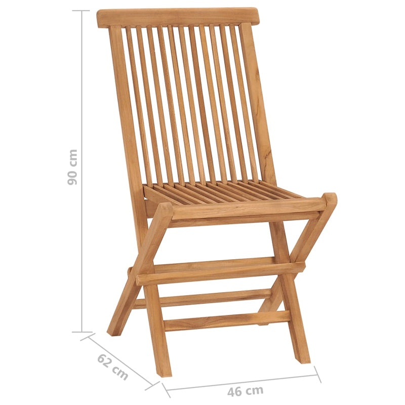 vidaXL Folding Garden Chairs 6 pcs Solid Wood Teak