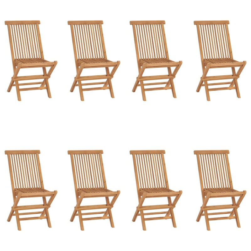 Folding Garden Chairs 8 pcs Solid Wood Teak