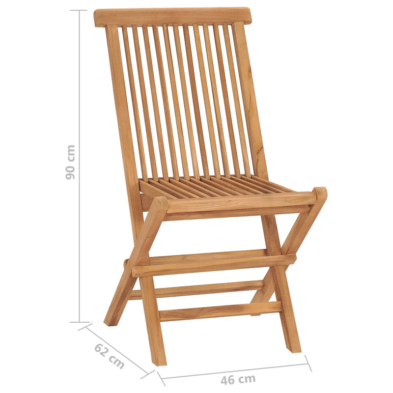 vidaXL Folding Garden Chairs 8 pcs Solid Wood Teak