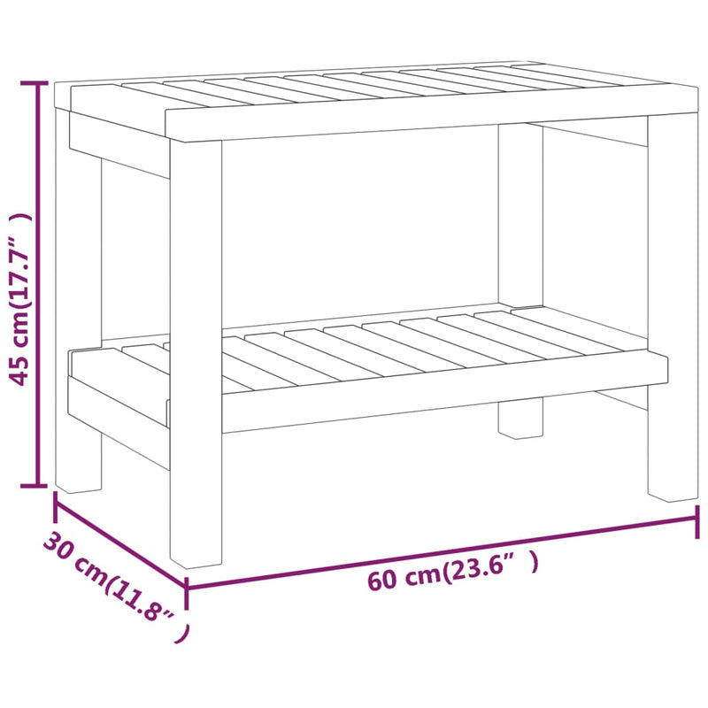 Bathroom Side Table 50x40x45 cm Solid Wood Teak