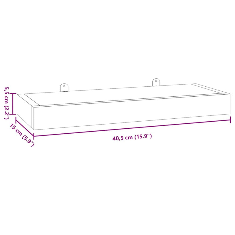 vidaXL Wall Shelves 2 pcs 40x15x4 cm Solid Wood Teak