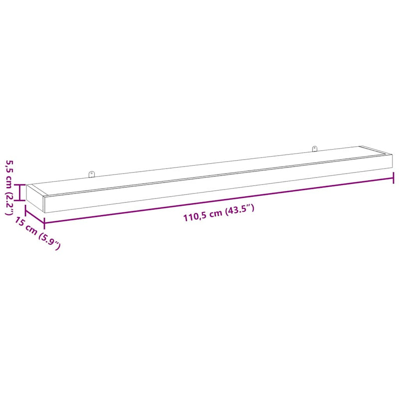 vidaXL Wall Shelves 2 pcs 110x15x4 cm Solid Wood Teak