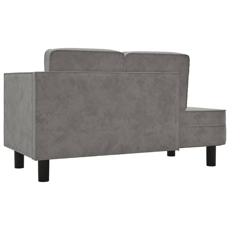 Chaise Lounge with Cushions and Bolster Light Grey Velvet