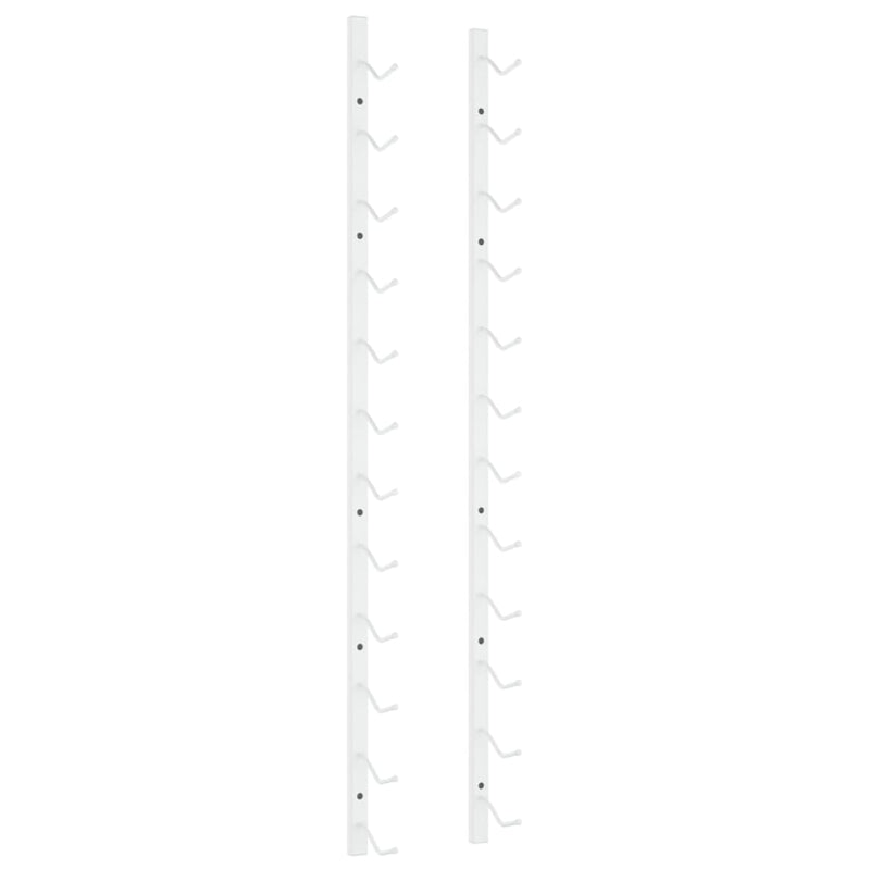 vidaXL Wall Mounted Wine Rack for 12 Bottles White Iron