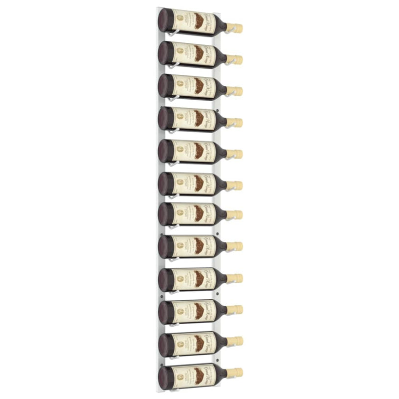 vidaXL Wall Mounted Wine Rack for 12 Bottles White Iron