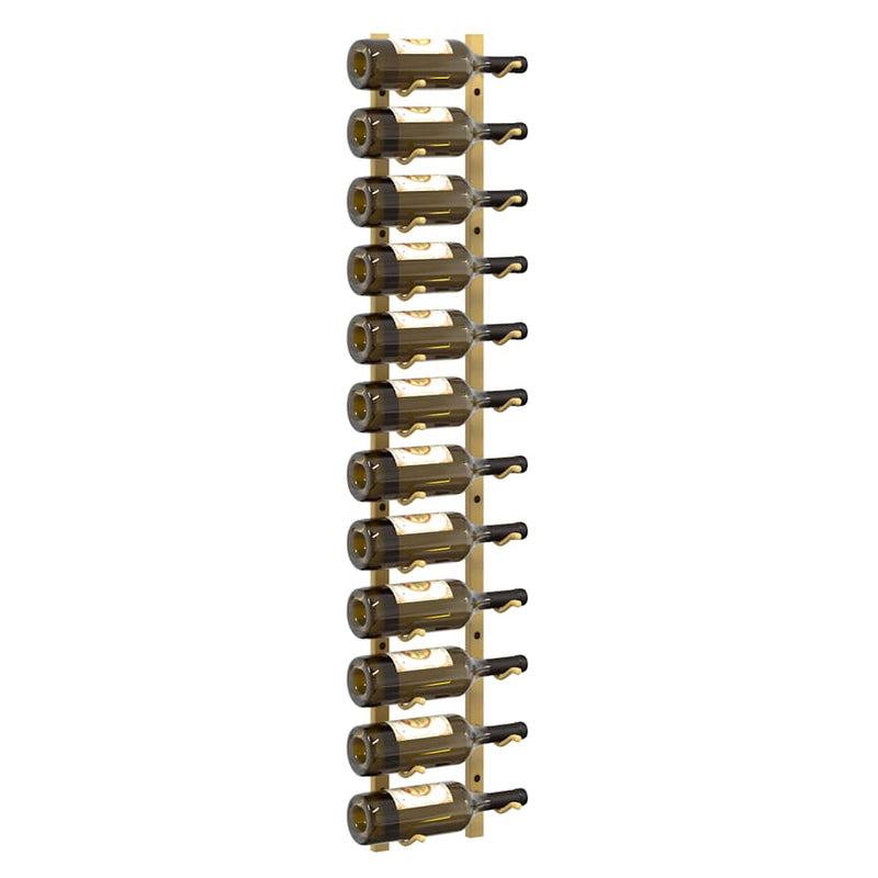 vidaXL Wall Mounted Wine Rack for 12 Bottles Gold Iron