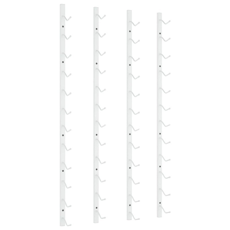 vidaXL Wall Mounted Wine Rack for 12 Bottles 2 pcs White Iron
