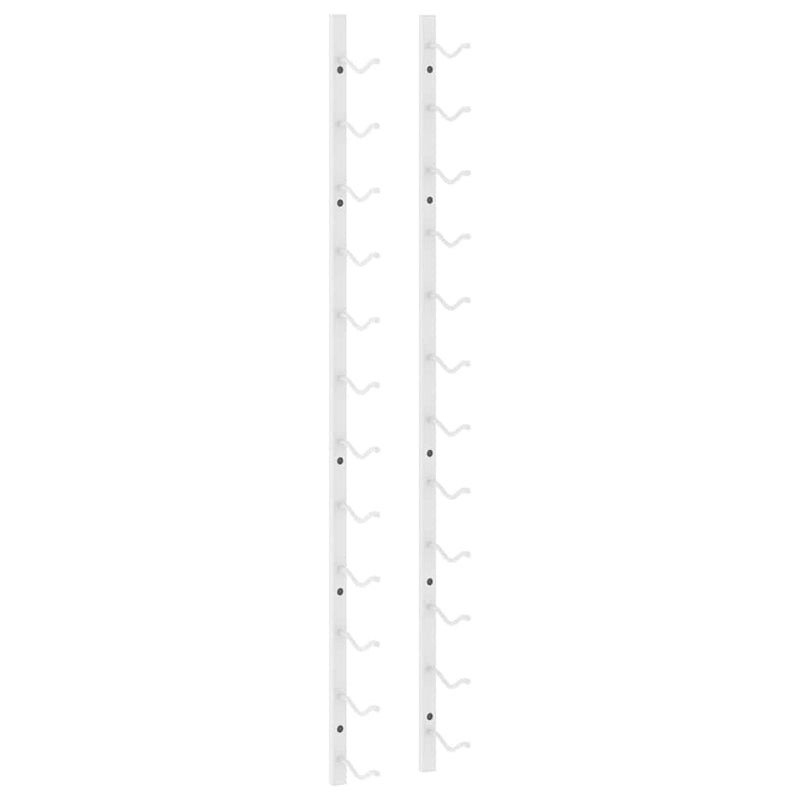 vidaXL Wall Mounted Wine Rack for 12 Bottles 2 pcs White Iron