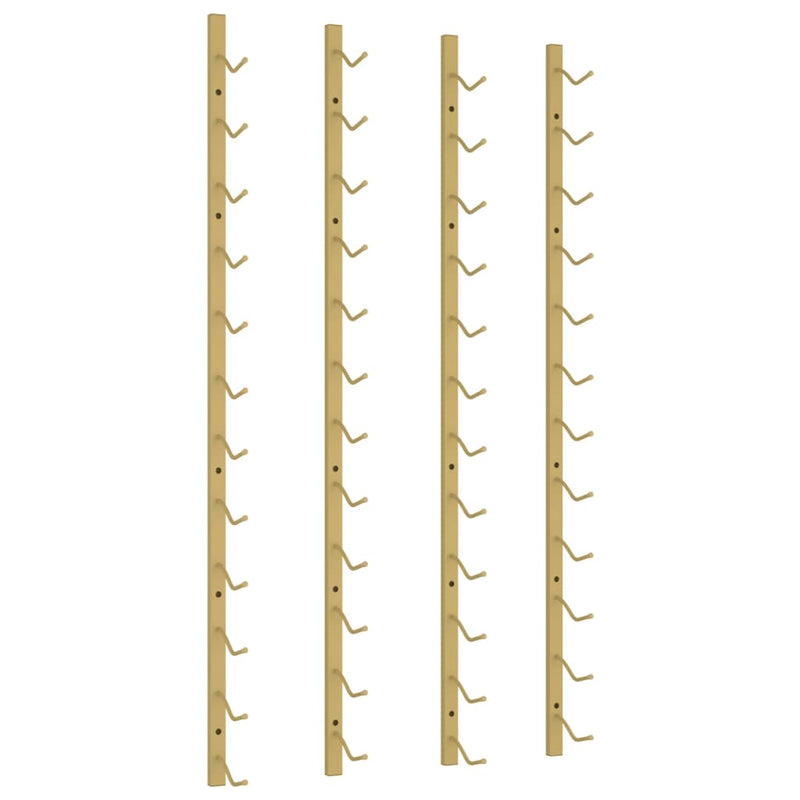 vidaXL Wall Mounted Wine Rack for 12 Bottles 2 pcs Gold Iron
