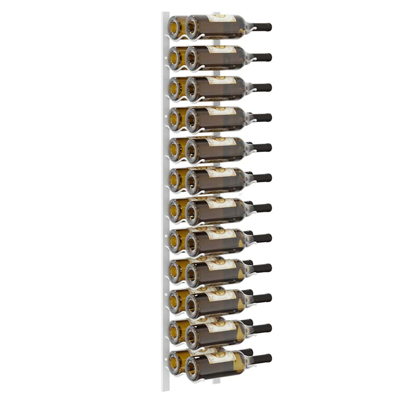 vidaXL Wall Mounted Wine Rack for 24 Bottles 2 pcs White Iron