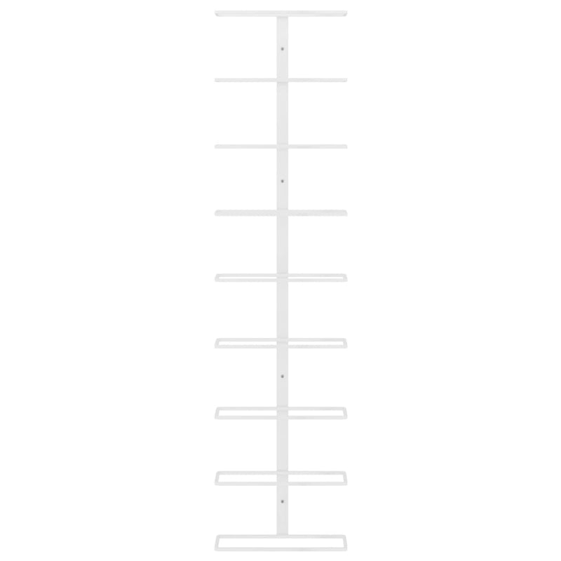 vidaXL Wall-mounted Wine Rack for 9 Bottles White Iron