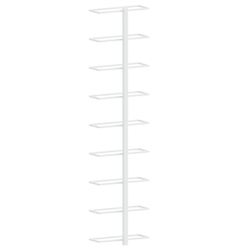 Wall-mounted Wine Rack for 9 Bottles White Iron