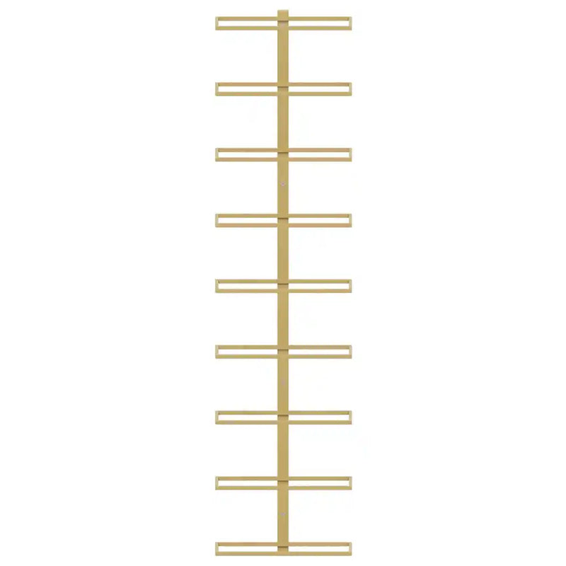 Wall-mounted Wine Rack for 9 Bottles 2 pcs Gold Iron
