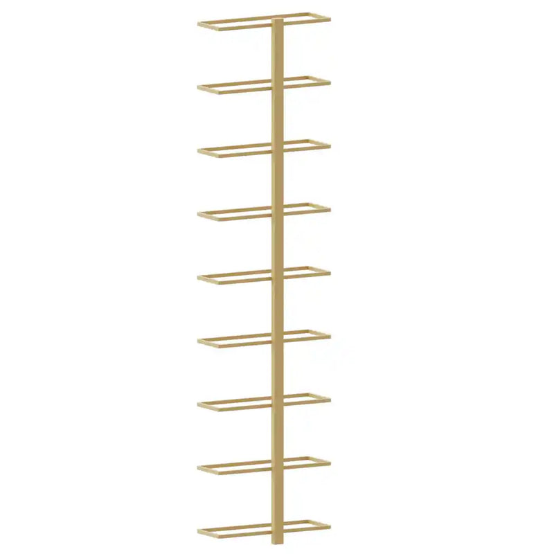 Wall-mounted Wine Rack for 9 Bottles 2 pcs Gold Iron