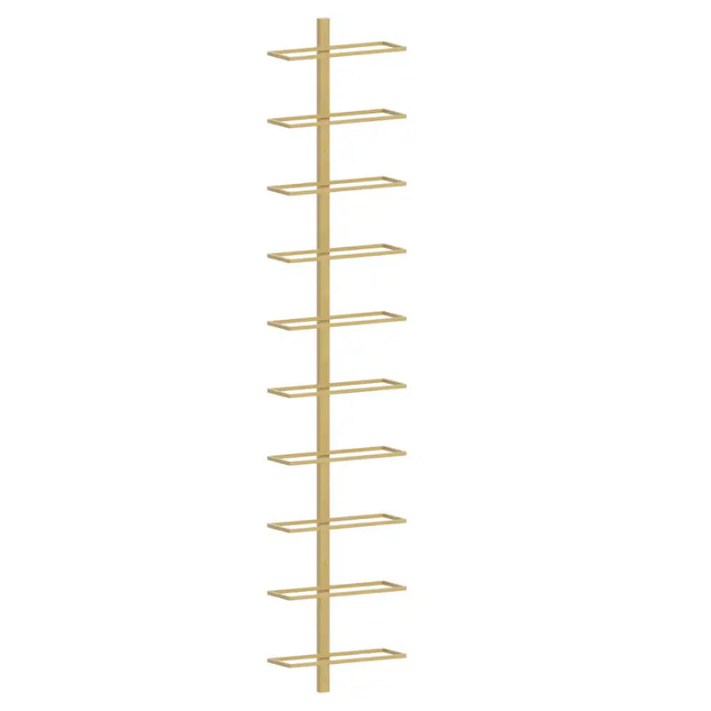 Wall-mounted Wine Rack for 10 Bottles Gold Metal